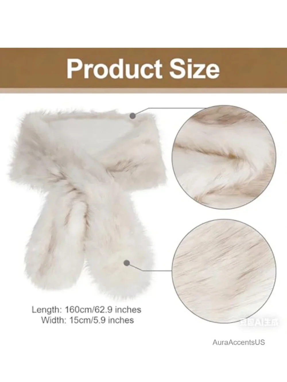 Faux Fur Shawl Collar Scarf Wrap Stole Winter Evening Shrug Neck Warmer